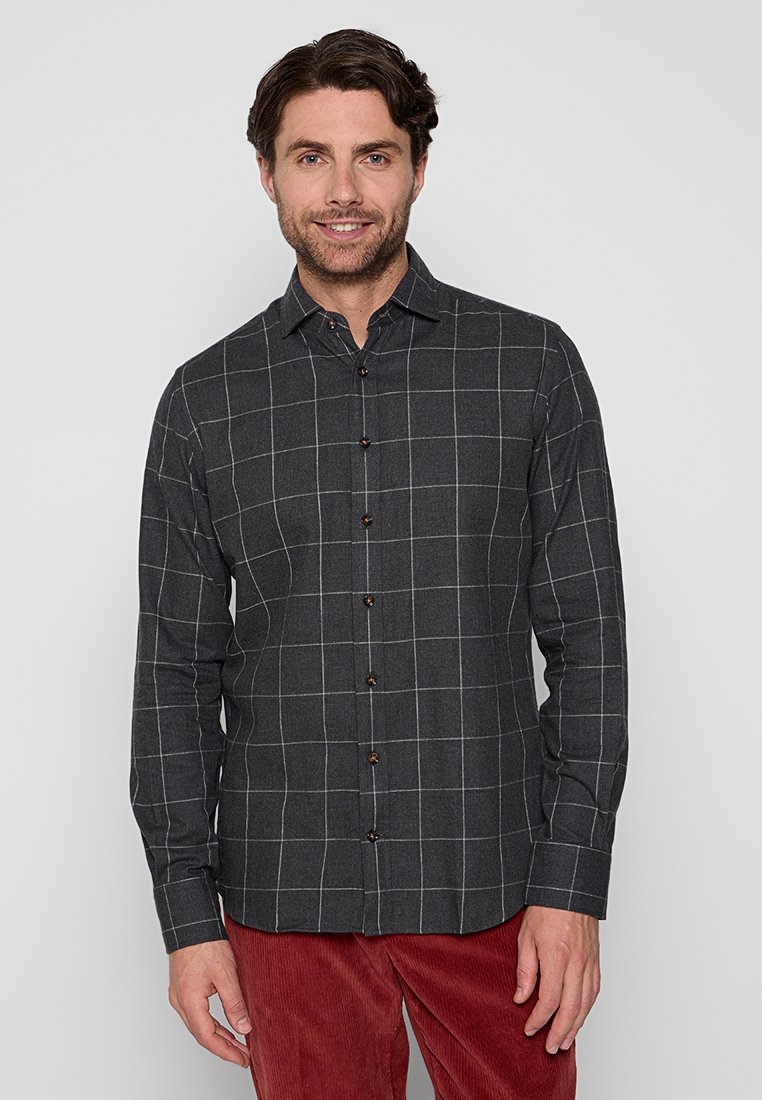 Hackett London Overhemd donkergrijs Hackett London Overhemd donkergrijs