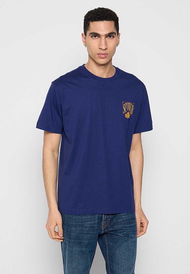 Scotch & Soda T-shirt print donkerblauw