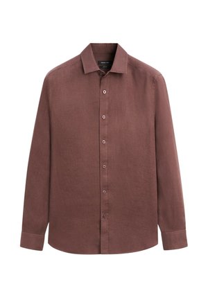 Massimo Dutti, SLIM FIT 100% LINEN SHIRT - Overhemd - bordeaux