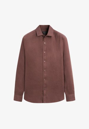 Massimo Dutti, SLIM FIT 100% LINEN SHIRT - Overhemd - bordeaux
