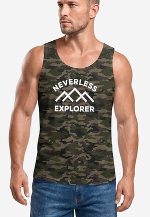 Neverless, TANKTOP HERREN MIT GRAFIK-PRINT - DESIGN BERGKETTE - TRÄGERSHIRT - Top - woodland-camo