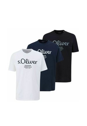 S.OLIVER HERREN T-SHIRT | 3 STÜCK - T-Shirt print - schwarz   navy   weiß
