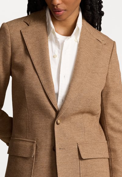 Polo Ralph Lauren HERRINGBONE WOOL-COTTON BLAZER - Blazer - tan