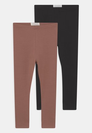 2 PACK UNISEX - Leggings - black/brown