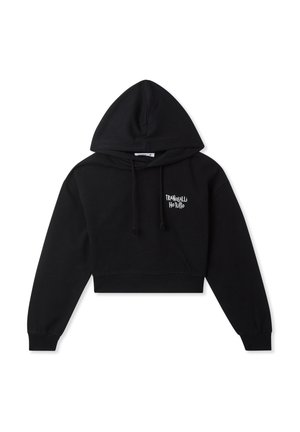 Terranova CROP PESANTE CON E SCRITTE - Felpa con cappuccio - nero