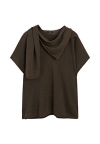 CAPE WITH SCARF - Kapper - mottled dark brown