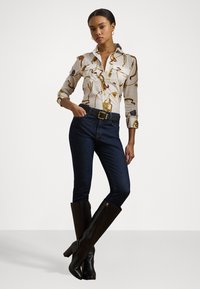 Lauren Ralph Lauren Petite CLASSIC FIT PRINT COTTON VOILE SHIRT - Bluza z gumbi - cream multi