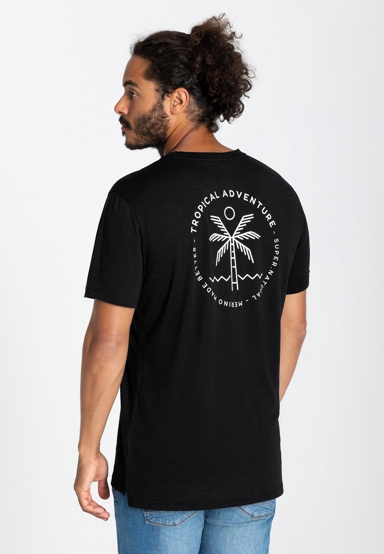 Herren Shirts | super.natural TROPICAL ADVENTURE Sport T-shirt schwarz - HY67858 Herren Shirts | super.natural TROPICAL ADVENTURE Sport T-shirt schwarz - HY67858