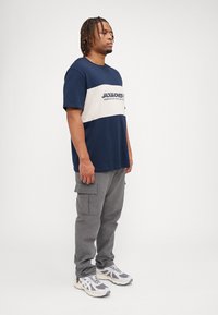 Jack & Jones JJELEGACY BLOCKING TEE O NECK - T-shirt print - navy