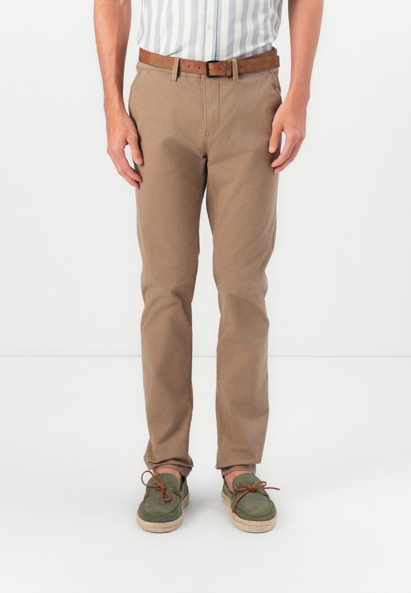 SLIM WITH BELT - Chinos - honey camel beige