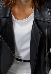 Massimo Dutti Veste en cuir - black