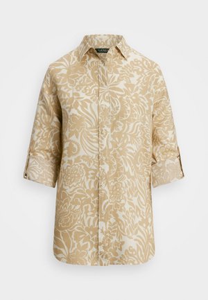 Lauren Ralph Lauren RELAXED FIT FLORAL LINEN SHIRT - Button-down blouse - cream/beige