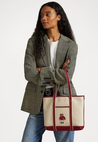 POLO BEAR CANVAS SMALL SHOPPER TOTE - Kézitáska - ecru/radish