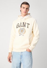 GANT FRONT GRAPHIC  - Mikina s kapucňou - cream