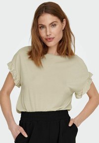 ONLY MIT KURZEN ÄRMELN GERÜSCHTES - T-shirt basic - sandshell