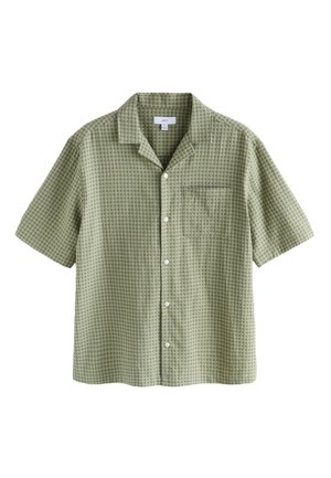 Next REGULAR FIT - CHECK SHORT SLEEVE - Vapaa-ajan kauluspaita - green