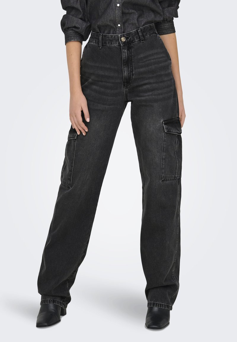 Black Straight Leg Washed Jeans main image 0