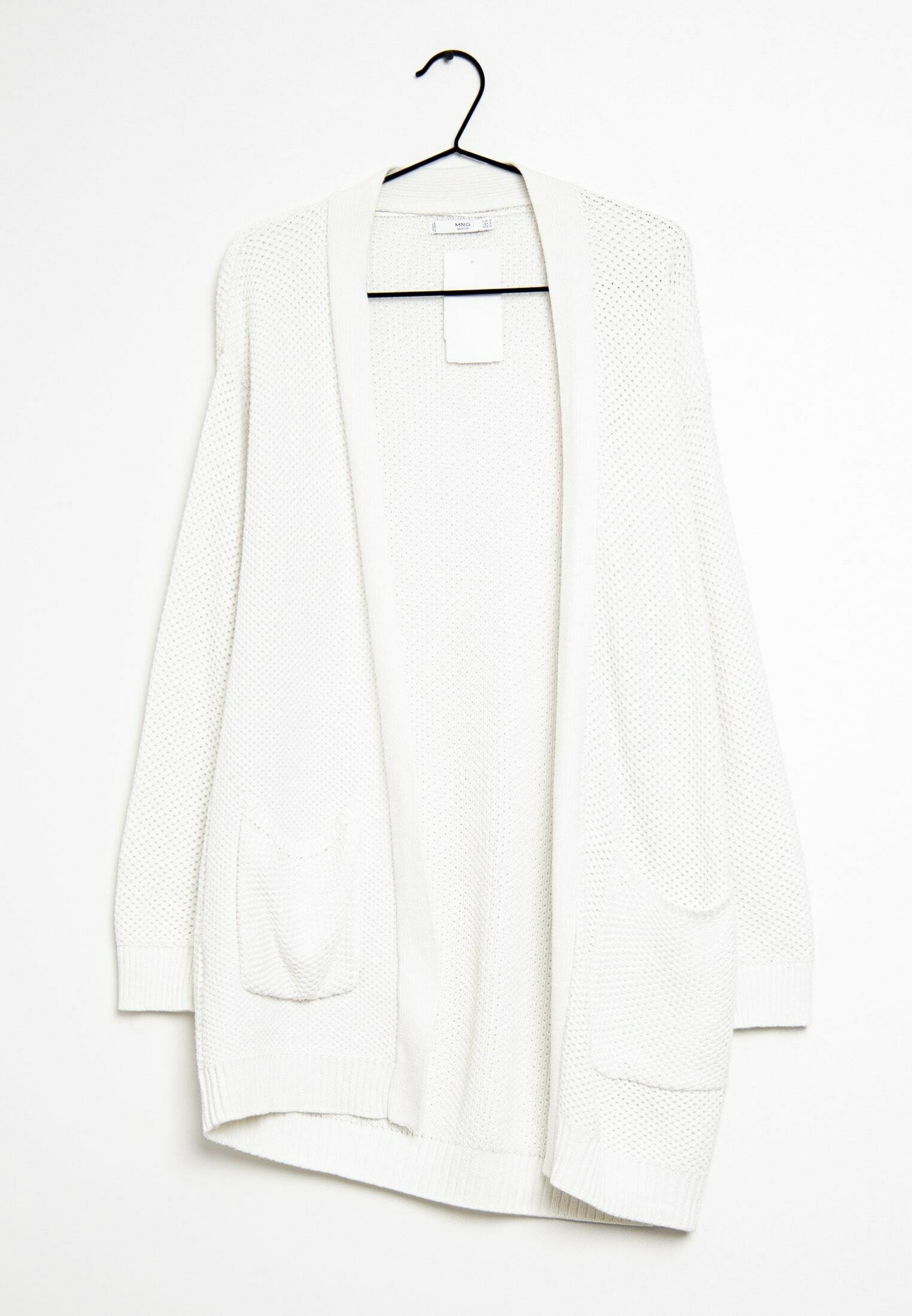 white wooly cardigan
