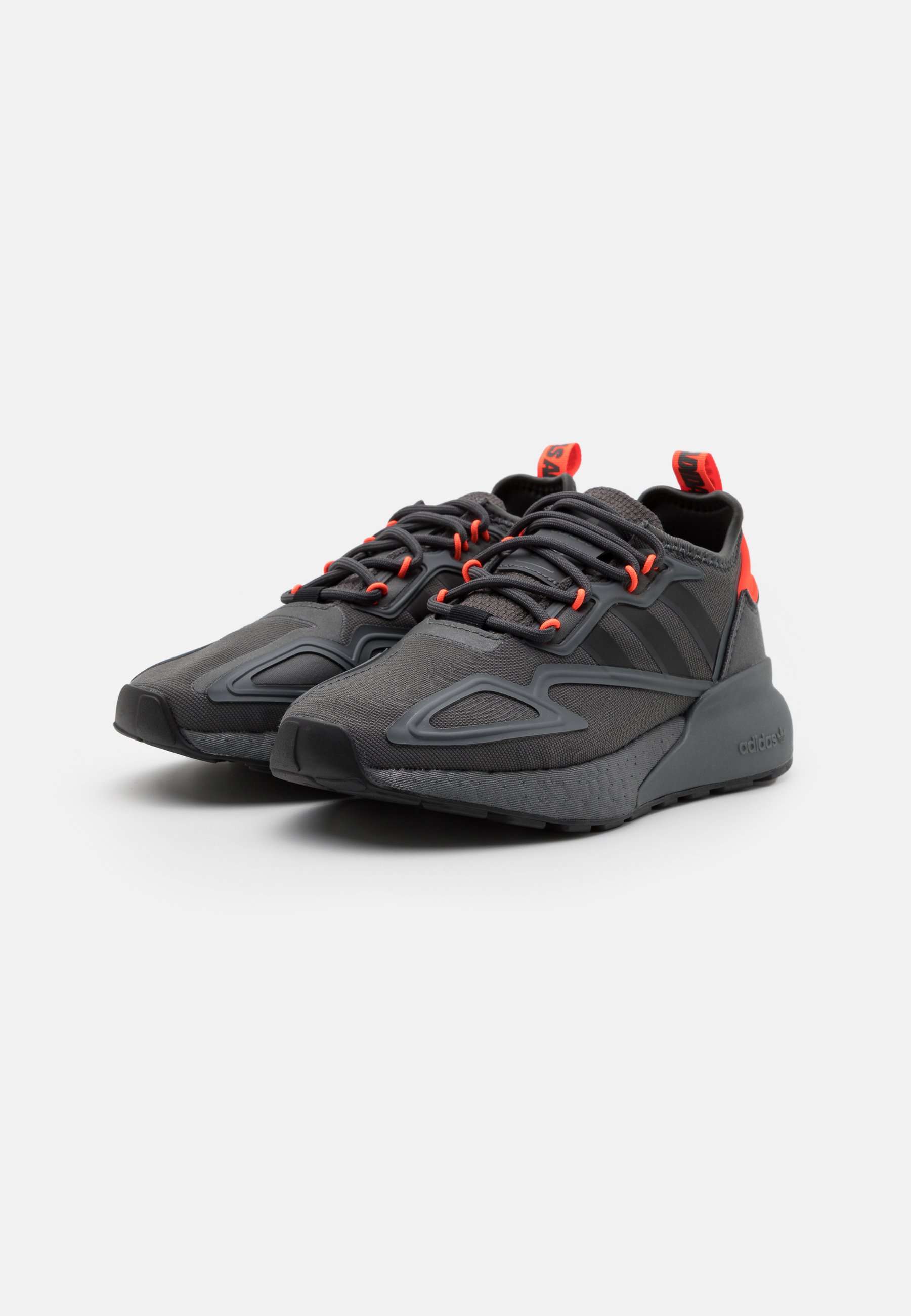 adidas Originals ZX 2K BOOST UNISEX - Baskets basses - grey six/core black/solar  red/gris - ZALANDO.FR