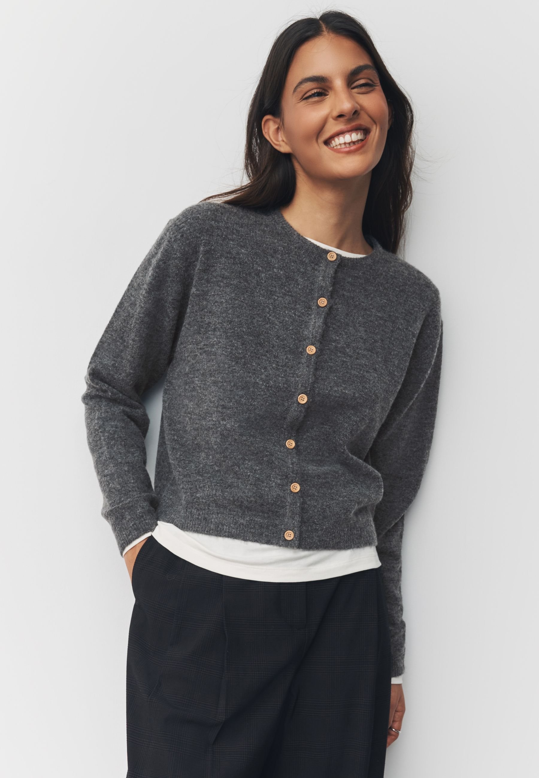 Next Cardigan - dark grey/grey - Zalando