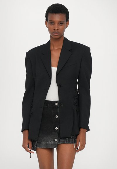 Feng Chen Wang DECONSTRUCTION FOLDING SKIRT - Fustă denim - black