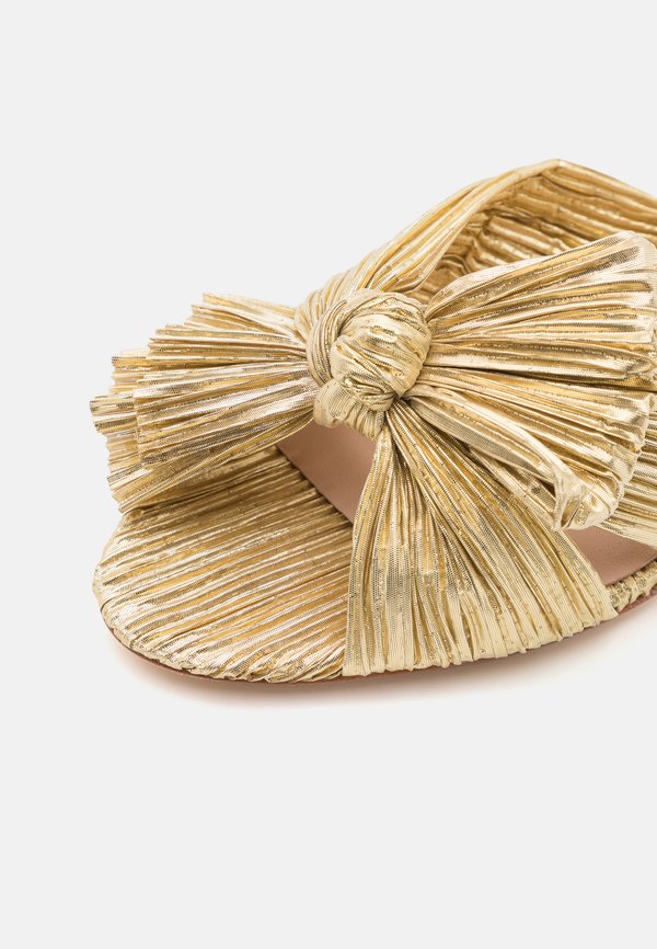 EMILIA PLEATED KNOT MULE - Heeled mules - gold3