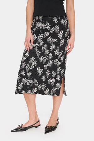 LENYA - Fustă tip creion - black flower lane