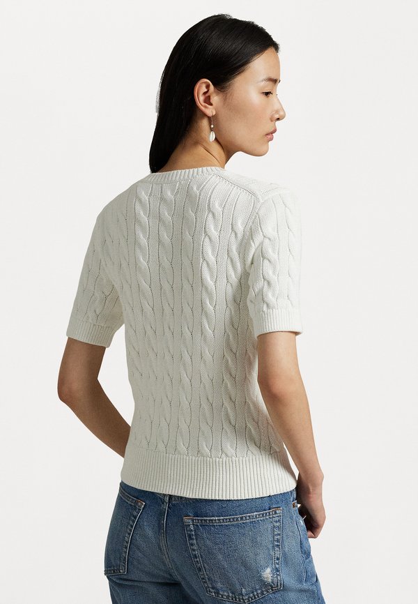 CABLE KNIT COTTON SHORT SLEEVE CARDIGAN - Cardigan3
