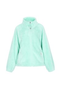 Menta zöld, bolyhos polárdzseki magas gallérral, cipzáros záródással és oldalzsebekkel. Rugalmas mandzsetták egészítik ki a kényelmes szabású dizájnt.