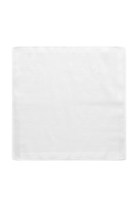 Vit rektangulär underlägg med en mjuk yta och rena kanter, med ett fint vävmönster, lämplig för bordstabletter.