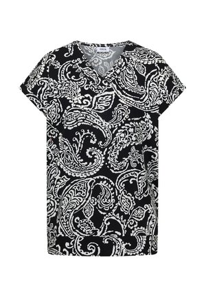 Cecil, T-SHIRT WITH V-NECK AND PRINT - T-shirts print - black