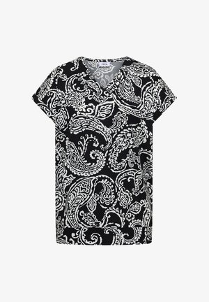 Cecil, T-SHIRT WITH V-NECK AND PRINT - T-Shirt print - black