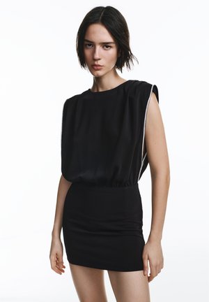 SHORT RHINESTONE SLEEVE - Dnevna haljina - black