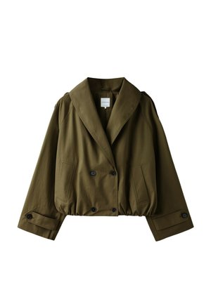 Stradivarius, CROPPED SHAWL NECK TRENCH COAT - Veste légère - khaki