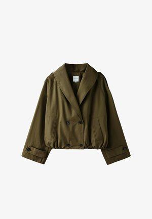 Stradivarius, CROPPED SHAWL NECK TRENCH COAT - Veste légère - khaki