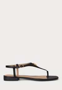 EVERLEY II CROSSHATCH LEATHER SANDAL - Sandale cu baretă între degete - black