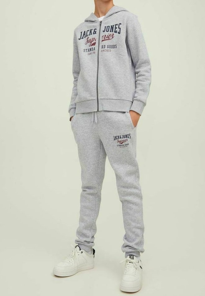 Jack & Jones Junior JPSTLOGO - Träningsbyxor - light grey melange