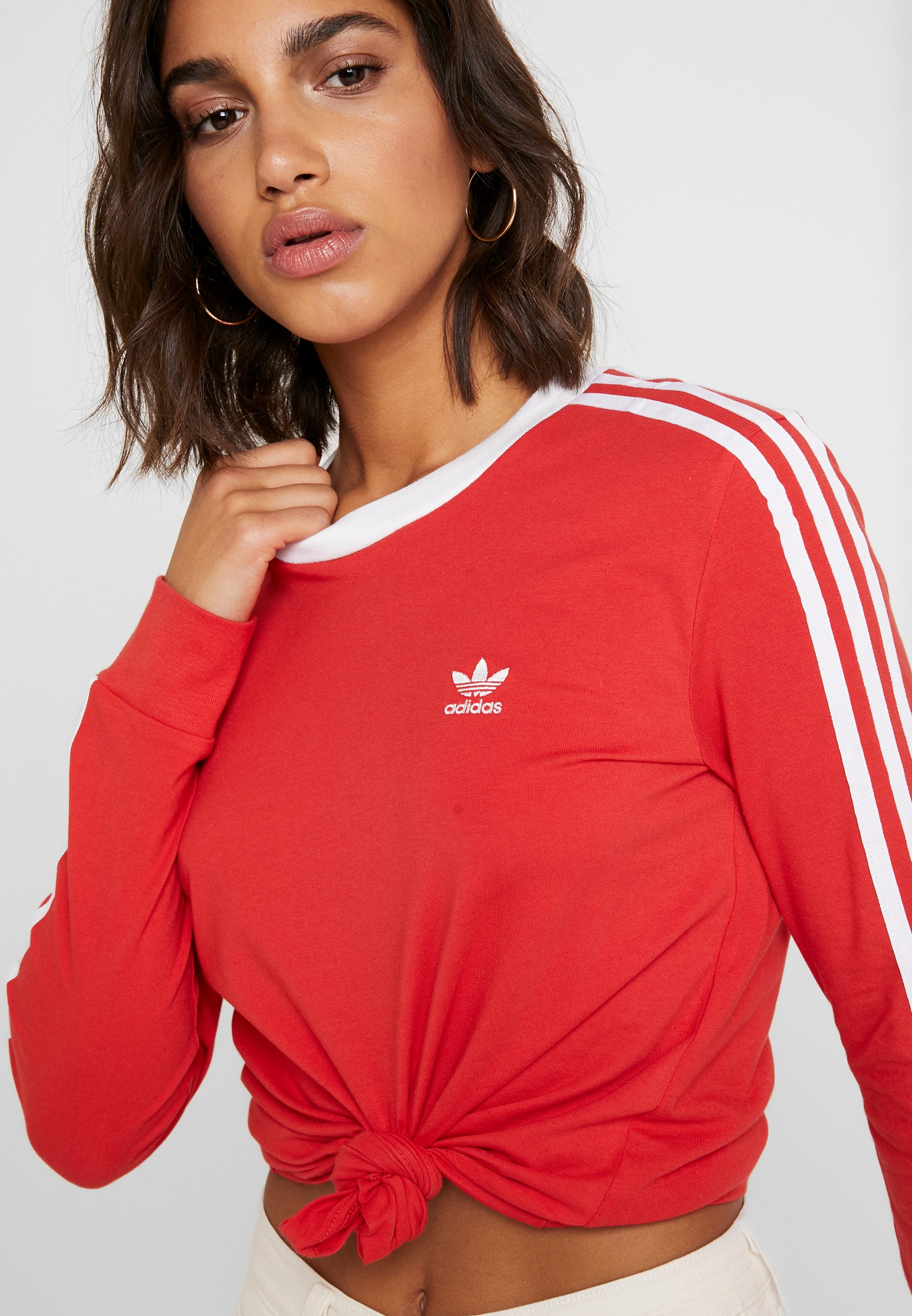 adidas red and white long sleeve