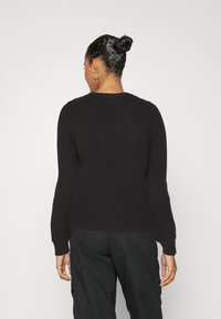 JDY JDYPRIME LIFE O NECK - Stickad tröja - black