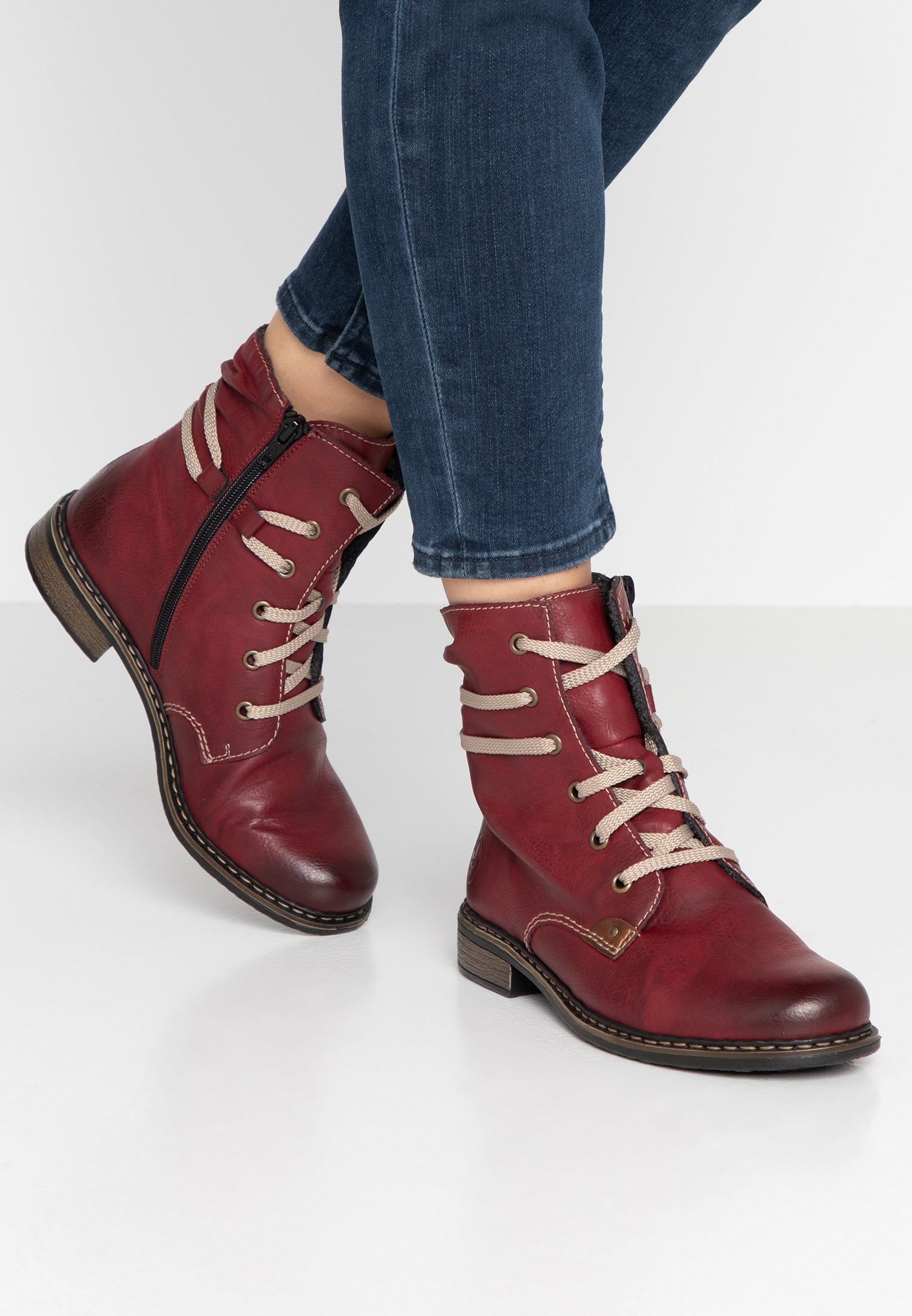 rieker red ankle boots