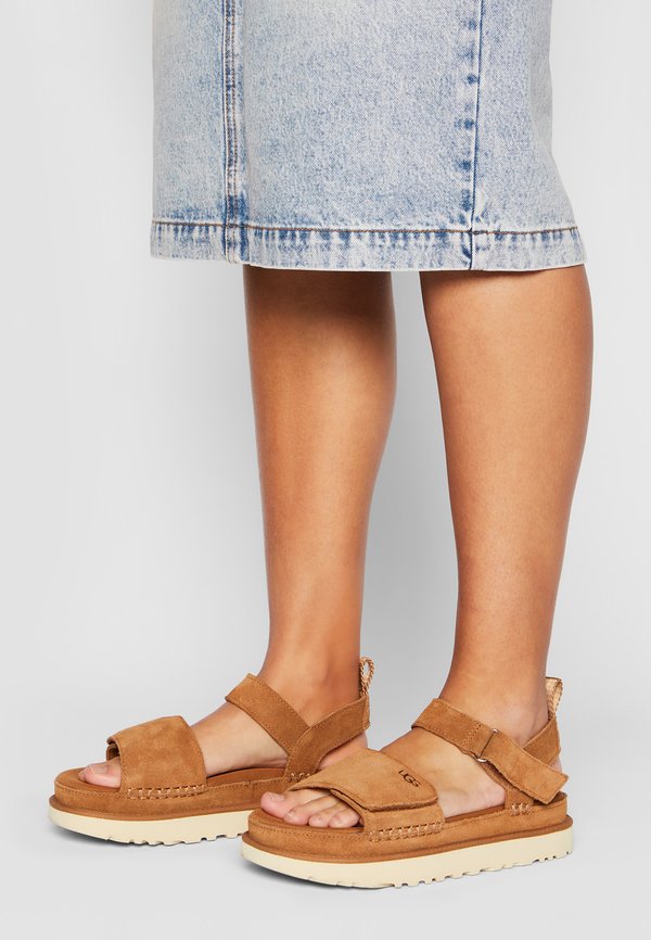 GOLDENSTAR - Platform sandals - chestnut3