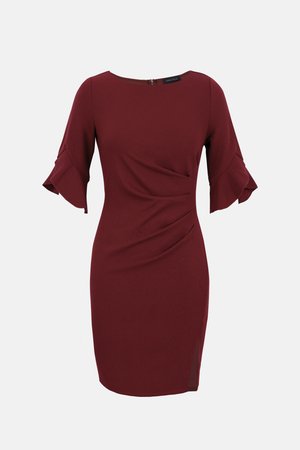 Anna Field, RUFFLE SLEEVE - Robe fourreau - burgundy