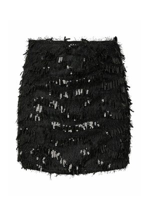 Pieces, MINI SKIRT PCERUN GLITTER - Минипола - black1