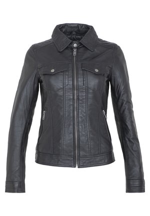 LAUDINE - Leather jacket - black