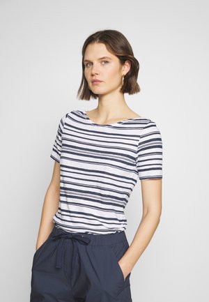 SHORT-SLEEVE BOAT-NECK STRIPED - Camiseta estampada - white
