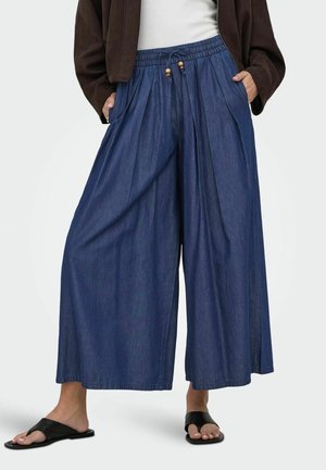 ONLY JEANS MIT WEITEM BEIN ONLBEA HOHE TAILLE WEITER BEINSCHNITT JEANS - Wide Leg - dark blue denim