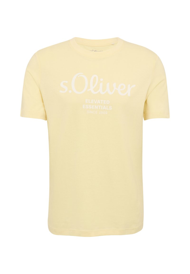T-shirt En Coton Avec Logo Imprimé - Jaune | S.Oliver