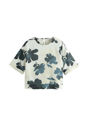 REGULAR FIT SHORT SLEEVE BOXY   - Blúzka - teal ecru floral print