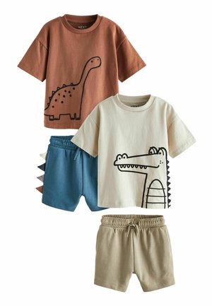 SET 2 PACK - REGULAR FIT - Tepláky - rust brown ecru cream