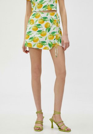 ENVELOP PRINTED - Wrap skirt - yellow